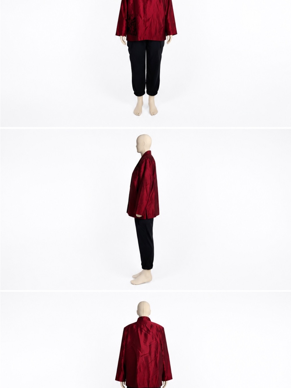 Victor Costa Deep Red Silk Occasion Jacket